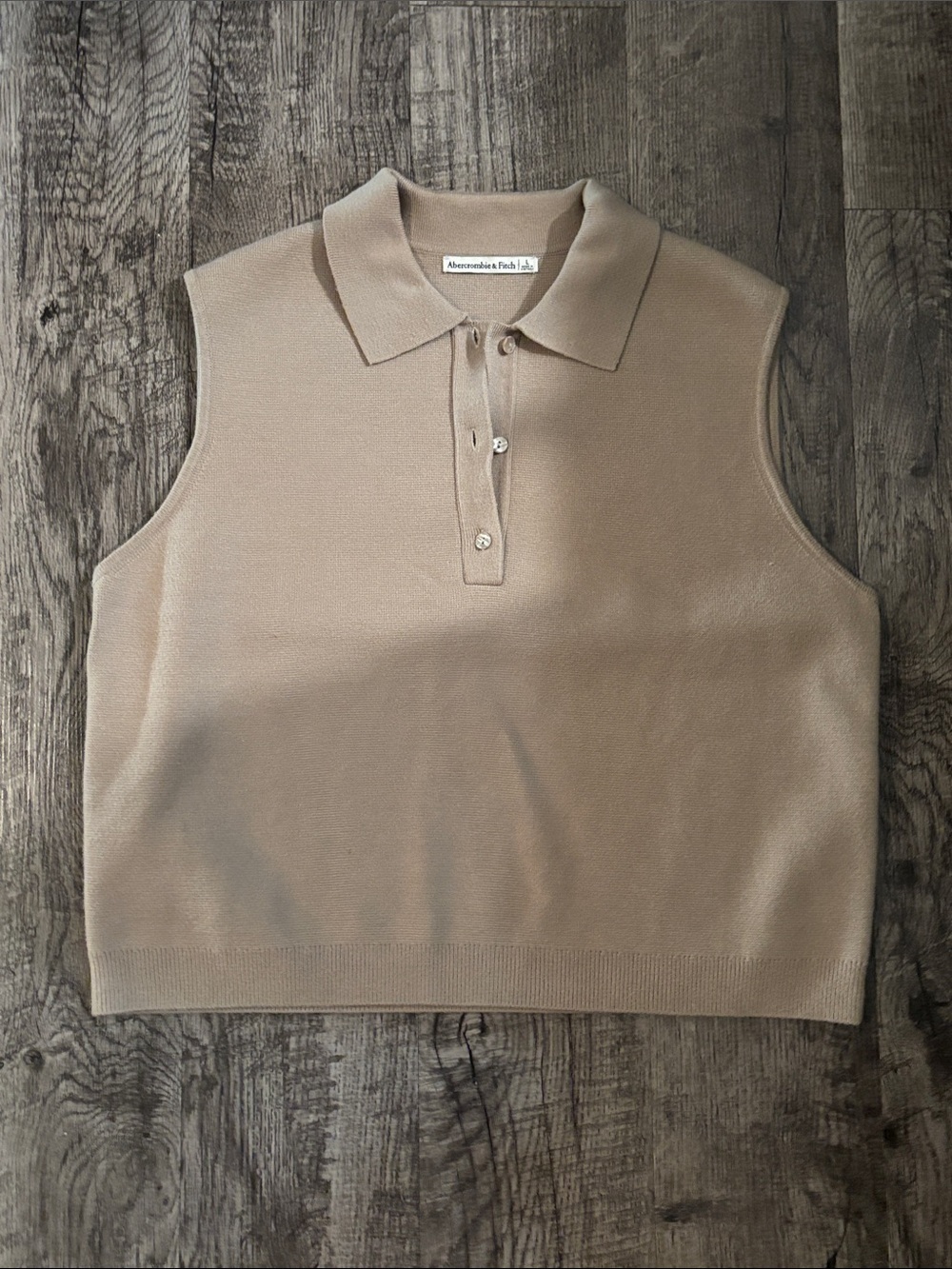 Abercrombie & Fitch Collared Sweater Top - Tan - Size Large